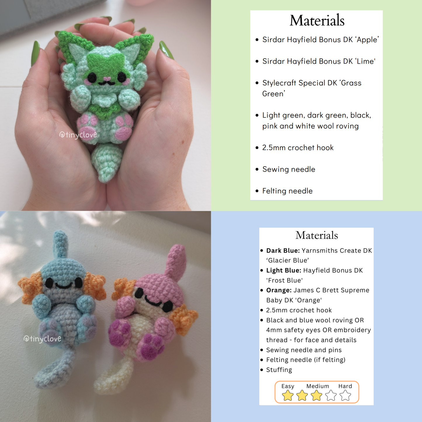 Medium Buddy Bundle, PDF Crochet Pattern, Digital File Amigurumi Pattern
