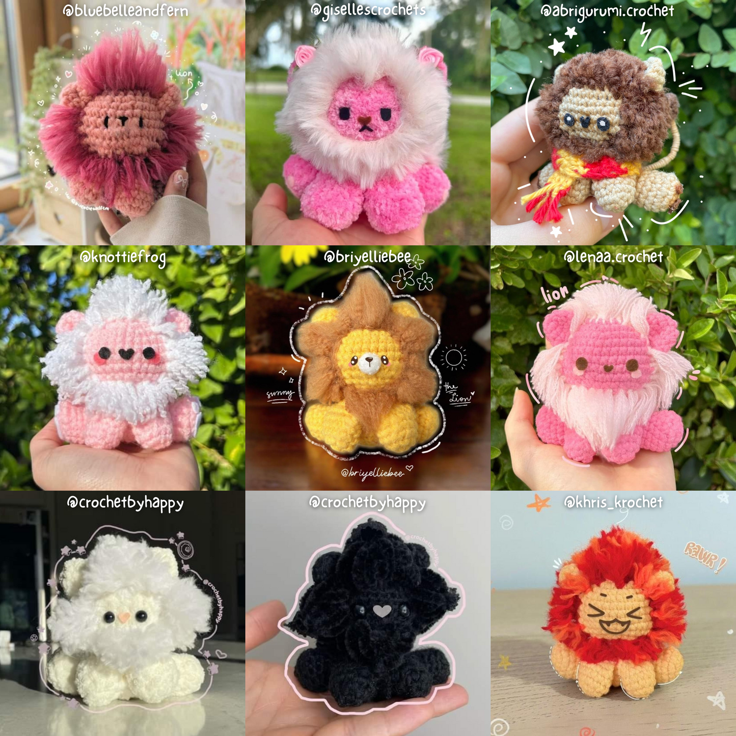 Pink Lion, PDF Crochet Pattern, Digital File Lion Amigurumi Pattern