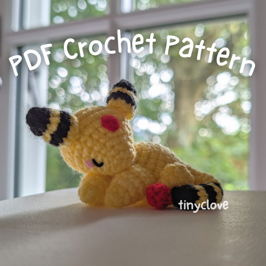 Sleepy Sparky, PDF Crochet Pattern, Digital File Amigurumi Pattern