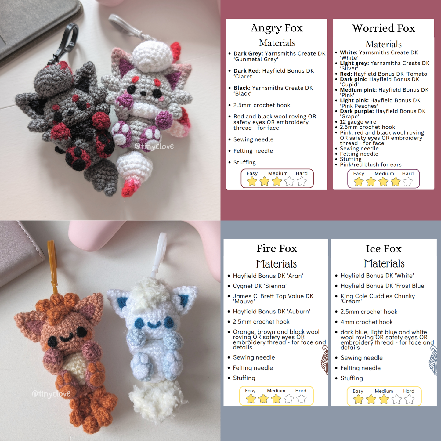 Medium Buddy Bundle, PDF Crochet Pattern, Digital File Amigurumi Pattern