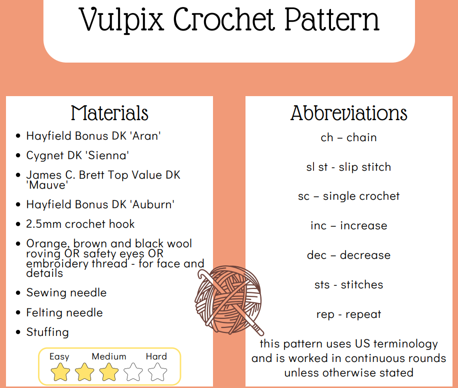 Fire and Ice Fox Buddy Duo, PDF Crochet Pattern, Digital File Amigurumi Pattern