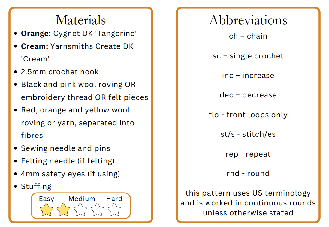 Flame Friend, PDF Crochet Pattern, Digital File Amigurumi Pattern