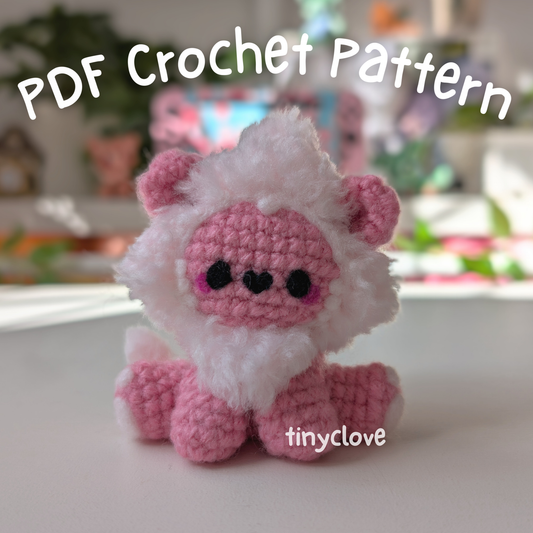 Pink Lion, PDF Crochet Pattern, Digital File Lion Amigurumi Pattern