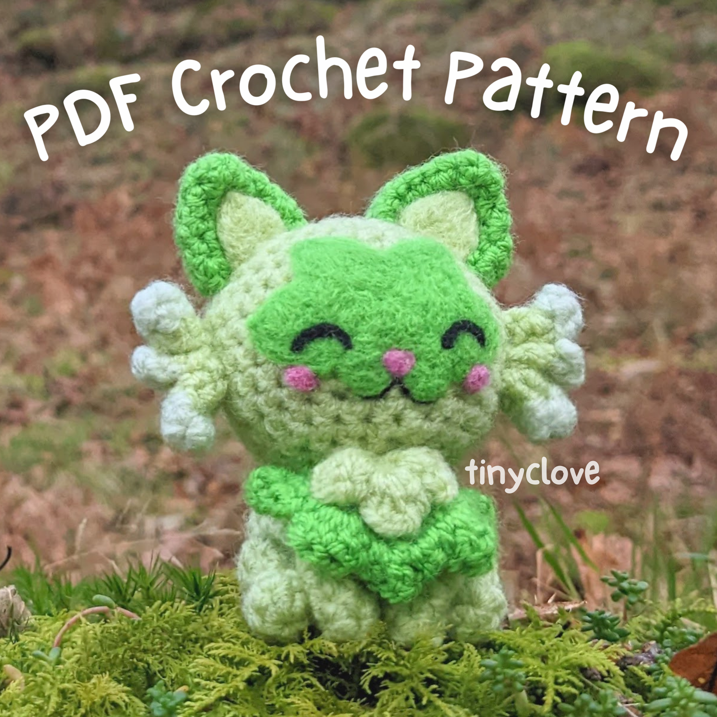 Grass Kitty, PDF Crochet Pattern, Digital File Amigurumi Pattern