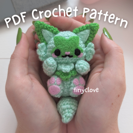 Green Kitty Buddy, PDF Crochet Pattern, Digital File Amigurumi Pattern