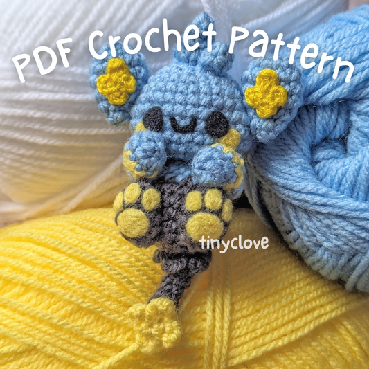 Blue Sparky Buddy, PDF Crochet Pattern, Digital File Amigurumi Pattern