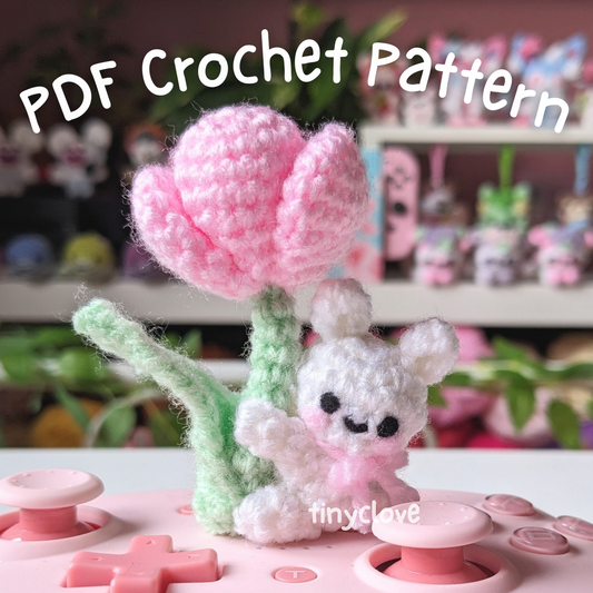 Tulip Bunny, PDF Bunny Crochet Pattern, Digital File Rabbit Amigurumi Pattern